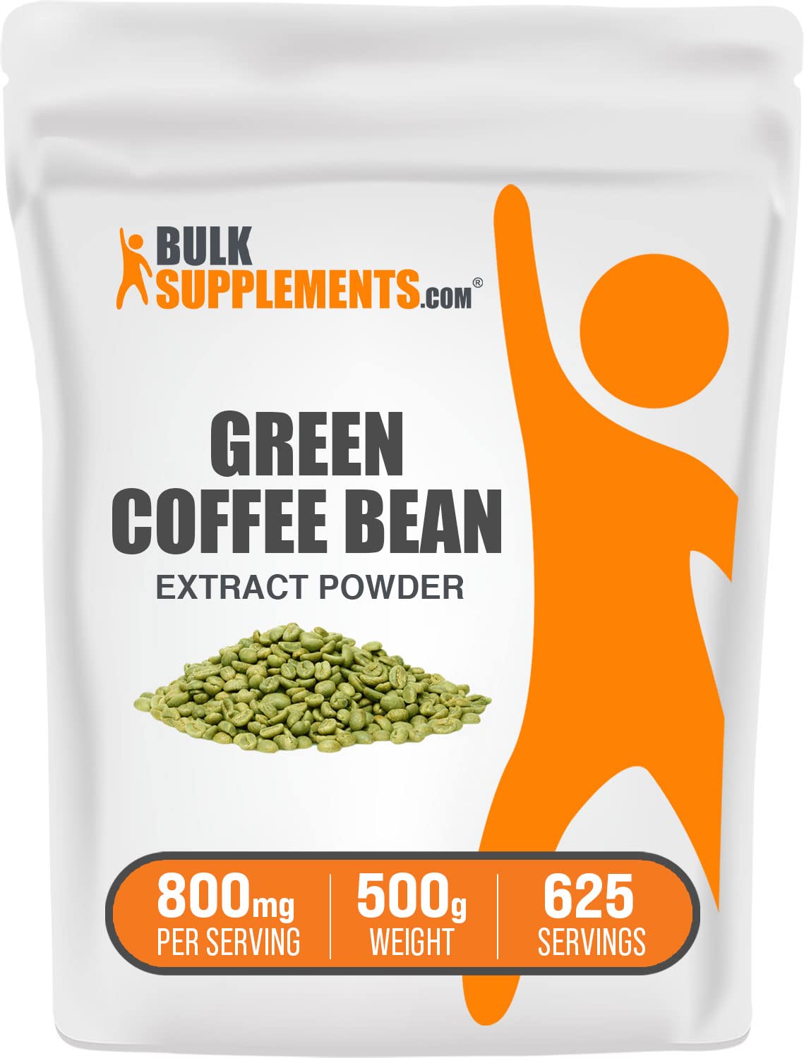 BulkSupplements.com Green Coffee Bean Extract Powder - Green Coffee Bean Supplements Green Coffee Bean Powder - Energy Support Gluten Free 800mg per Serving 500g (1.1 lbs) (Pack of 1)