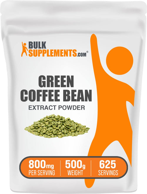 BulkSupplements.com Green Coffee Bean Extract Powder - Green Coffee Bean Supplements Green Coffee Bean Powder - Energy Support Gluten Free 800mg per Serving 500g (1.1 lbs) (Pack of 1)